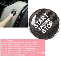 Automobilio anglies pluošto variklio paleidimo stabdymo jungiklio dangtelis, skirtas Land Rover Discovery Sport Discovery 5 Range Rover juoda