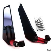 2X Motociklo Pasukamas Šoninis Sparnas Galinio Vaizdo Veidrodis Winglet Moto Aksesuarai Kawasaki Z900 Z1000 Z800 Z750 Z650 Z300 Z250 raudona