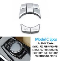 Sidabrinis automobilio CIC IDrive daugialypės terpės valdymo mygtuko dangtelis skirtas BMW 1 3 5 6 7 X3 X4 X5 X6 serijai F20 F21 F30 F31 F07 F10 F11 F06 F Series Model C