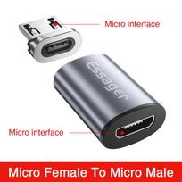 „Essager“ magnetinis mikro USB C tipo adapteris, skirtas „iPhone Samsung Xiaomi Micro Female“ į USB C vyrišką kabelio magnetinio keitiklio jungtį Micro To Micro pilka
