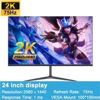 FYHXele 24 27 colių monitorius 2K 75Hz QHD IPS skydelis LCD plokščias 1ms ekranas žaidimų monitorius HDMI DP palaikymas G-Sync AMD FREESYNC 2560*1440