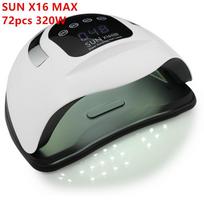 Sun X16 Max UV LED nagų lempa greitai džiūstantiems geliniams nagams lakuoti 72 LEDS 320W nagų džiovintuvas Profesionalus manikiūro salono įrankis