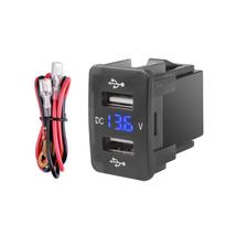 12v 24v automobilinis dvigubas USB įkroviklis greitas įkrovimas 4.2a automatinio adapterio lizdai, įtampos ekranas, skirtas Toyota Corolla juoda