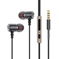 Į ausis įdedamos laidinės ausinės, patobulintas žemasis dažnis su triukšmą slopinančiu mikrofonu HiFi garsas Type-C Laidinės ausinės Kompiuterių telefonų reikmenys pilka