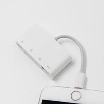 4 viename fotoaparato prijungimo rinkinys SD TF kortelių skaitytuvas telefonui, USB OTG kameros adapteris su maitinimo prievadu, šakotuvai, klaviatūros MIDI adapteris 1 pc balta
