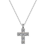 Bague Ringen 925 Sterling Sidabro mozaikos Mosan Diamond Cross geometrinis pakabukas Naujas paprastas mados apykaklės kaulo karoliai 925 Silver deimantas
