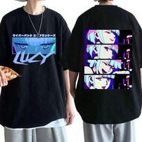 Japonijos anime Lucy Cyberpunk Edgerunners marškinėliai Harajuku animaciniai spausdinti unisex moteriški trumpomis rankovėmis grafiniai marškinėliai, dideli L