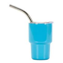 60 ml nerūdijančio plieno puodelis su šiaudeliais ir dangteliu nuo rūdžių universalus minimalistinis nerūdijantis vandens puodelis kokteilių sultims mėlyna