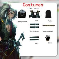Ysir League of Legends Heart Steel Boys CosLOL Yone Cosplay XS juoda