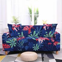 Spalvingų lapų rašto elastingas sofos užvalkalas svetainei Visapusiškas tampus sofos užvalkalas Užvalkalas pagalvei Didelės sofos Užvalkalas sofai 90x140cm blue