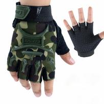 Vaikiškos sportinės pirštinės treniruotėms Pirštinės su riešo atrama treniruotėms M armijos žalia spalva