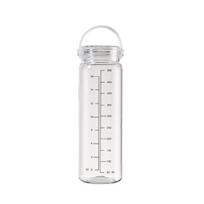 500ML Vandens buteliukas su gradacija Nešiojama rankena Didelė talpa Sandarus Vyrams Moterims Kelionėms Sporto salėi Treniruotėms Sportas Skaidrus Gėrimo patogus puodelis 500ML juoda