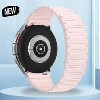 20 mm silikoninė magnetinė juostelė, skirta Samsung laikrodžiui Galaxy4 6 Classic 43 mm 47 mm 42 46 mm 6 5 4 44 40 mm be tarpų dirželis 5Pro 45 mm apyrankė Watch 6Classic 43mm rožinė