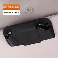 SEAMETAL odinis automobilio saulės skydelis nuo saulės Universalus automobilio saulės skydelio laikiklis automobilinių saulės akinių laikiklis Suede Leather juoda