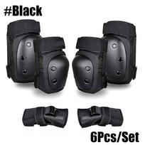 Knee Pads Elbow Pads with Wrist Guards, Kids Adult Skateboard Skate Pads 3 In 1 Protective Gear Set for Skateboarding Skating S black