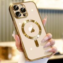 Naujas padengiamas minkštas TPU objektyvo plėvele apsaugotas skaidrus dėklas, skirtas iPhone 15 14 13 12 11 Pro Max Plus Magsafe magnetinis įkrovimo dangtelis For iPhone 15 ProMax