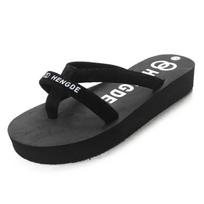 Women Summer Flip Flops Wedges Beach Sandals Non Slip Leisure Outdoor Slippers Leather Flip Flops With Arch Support 40