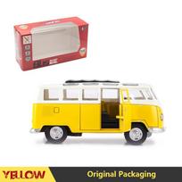 1/32 lydinio autobusų automobilio modelis: Linksmas ir lavinantis žaislas berniukams! Kalėdų, Helovino, Padėkos dienos dovana 1/32-Size:12.8*6*5cm geltona