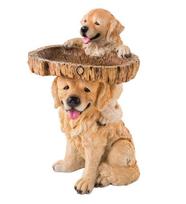 1pcs Resin Raccoon Birdbath, Antique Garden Bird Feeder, Resin Art Outdoor Yard Animal Sculptures Ornament Decor dog