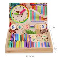 Montessori mokomieji mediniai žaislai Matematinė skaičiavimo lazdelė Vaikų žaislai Ikimokyklinio amžiaus matematikos aritmetinis laikrodis Mokymo priemonės vaikams Dovana