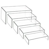 5 vnt. Skaidraus akrilo mažmeninės prekybos stendai Pjedestalas 18cm-26cm Storis 3mm