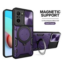 Xiaomi POCO F3 dėklas Prabangus Magnetinis Žiedo Laikiklis Kameros Slenkiklis Smūgiams Atsparus Telefono Dėklas Poco Poko Little F3 F 3 3F Galinis Dangtelis For Poco F3 tamsiai violetine spalva