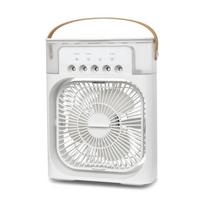 3 viename oro vėsintuvas USB elektrinis nešiojamas ventiliatorius oro kondicionieriai LED naktinė lemputė 5 skylių vandens purškimo ventiliatorius namų stalinis oro vėsinimo ventiliatorius balta