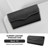SEAMETAL Car Sun Visor Glasses Case Sunglasses Organizer Holder Suede Leather Car Glasses Storage Bag juoda