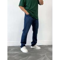 High End European, American, Southeast Asian Men'S Small Straight Leg Jeans S tamsiai mėlyna spalva