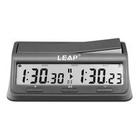 LEAP Chess Clock Skaitmeninis šachmatų laikmatis profesionalus stalo žaidimų laikmatis su 37 iš anksto nustatyta programa pilka
