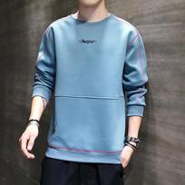 New Sweatshirt Men's Spring Long-sleeved T-shirt Korean Style Ins Casual Pullover Bottoming Shirt Top Men's Fashion Trend 5XL orange