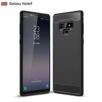 Silikoninis dėklas Samsung Galaxy Note9, galinis dangtelis iš anglies pluošto Galaxy note 9, minkštas smūgiams atsparus išmaniojo telefono dėklas Galaxy Note9 juoda