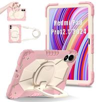 Planšetinio kompiuterio dėklas, skirtas Xiaomi Redmi Pad Pro 12,1 colio planšetinių kompiuterių dėklai, apsauginis silikoninis dangtelis, skirtas Xiaomi POCO Pad 12,1 colio, 2024 m. smūgiams atsparus dėklas Redmi Pad Pro 12.1 rožinio aukso spalvos