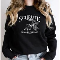Schrute Farms megztinis The Office megztiniai Juokingas TV šou su gobtuvu Streetwear Moteriški su gobtuvu Ilgomis rankovėmis megztiniai S juoda