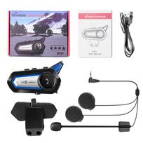 Šalmas „Bluetooth“ ausinės, motociklas, belaidis „Bluetooth 5.0“ muzikos ausinės, laisvų rankų įranga, skambutis, atsparus vandeniui su šviesomis, motociklo ausinės, 1000 mAh baterija BT31 1 PCS