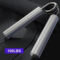 Grip Strength Trainer 100–300 lbs fitneso metalinis rankinis griebtuvas neslystantis dilbio raumenų treniruoklis Rankų pratimai 100LB sidabras