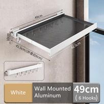 Black invisible folding clothes rack, shoe rack retractable mesh wall mounted Aluminum bathroom clothes dryer sock drying Holder balta