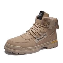 Tooling Boots Retro Men's Shoes Autumn Winter High Top Wear-resistant Plus Cotton Keep Warm Fashion Anti-slip Male Casual Shoe 39 smiltinė