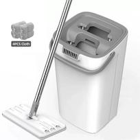 „Floor Magic Flat Squeeze Mop“ su kibiru „Lazy Cleaning Mop Microfiber 360“ besisukanti savaime susisukanti šluota namų valymas balta