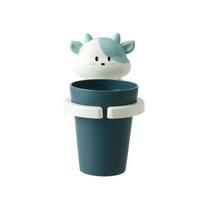 Cartoon Animal Toothbrush Holder Punch-Free Bathroom Wall-Mounted Mouthwash Cup Comb Toothpaste Tube Suspension Storage Rack mėlyna