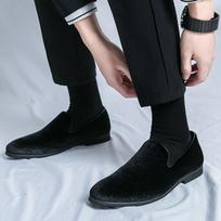 Vyriški klasikiniai batai slip-on Italijos mados batai vyrams plokščiapadžiai Formalūs odiniai batai Vyriški loaferiai Masculino zapatos de hombre 6.5 juoda