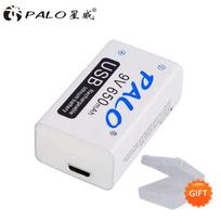 PALO 9V 650mah USB Įkraunamos ličio baterijos 6F22 baterija, skirta arba multimetrui mikrofonui žaisliniam nuotolinio valdymo pultui 1PCS
