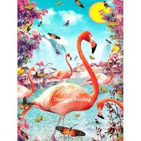 Animacinių filmų flamingo deimantų plakatas vaikų darželio sienelės meno drobės spaudinys tapyba Šiaurės šalių dekoro sienos paveikslėlis mergaitėms 30*40 cm