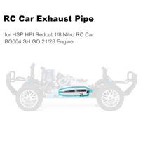 RC automobilio išmetimo vamzdžio išmetimo jungties vamzdeliai, skirti HSP HPI Redcat 1/8 Nitro RC sidabras