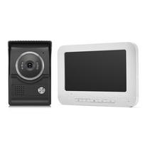 7 colių vaizdo durų telefonas, domofono rinkinys TFT-LCD spalvotas ekranas 1 vidaus monitorius 1 lauko kamera EU Plug balta/pilka