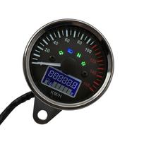 Universalus 12 V motociklo spidometro LED skaitmeninis tachometro skystųjų kristalų prietaisų matuoklis juoda