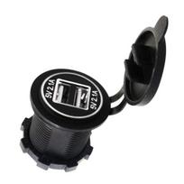 5V 2.1A dviejų USB prievadų LED ekranas, automobilio motociklo telefono įkroviklio lizdo adapteris mėlyna