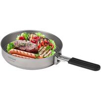 Lixada 1400 ml titano keptuvė Ultralengva grilinė keptuvė su sulankstoma rankena, skirta lauko indams stovyklavimo įrangai 1400ml