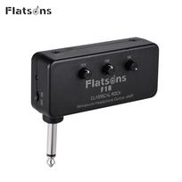 Flatsons F1R mini ausinių gitaros stiprintuvo stiprintuvas su 3,5 mm ausinių lizdu AUX įvestis Plug and Play juoda