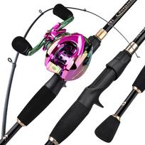 Teleskopinė meškerė 12+1BB 7.2:1 „Baitcasting“ ritės rinkinys Bass Gėlo vandens sūraus vandens lauko kelionės žvejybos reikmenų kombinacija 1.8M&Left had